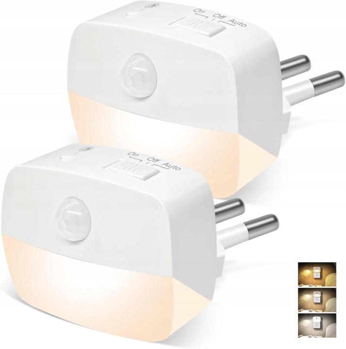 Noční Lampa Led Do Zásuvky 2 Ks Senzor Pohybu