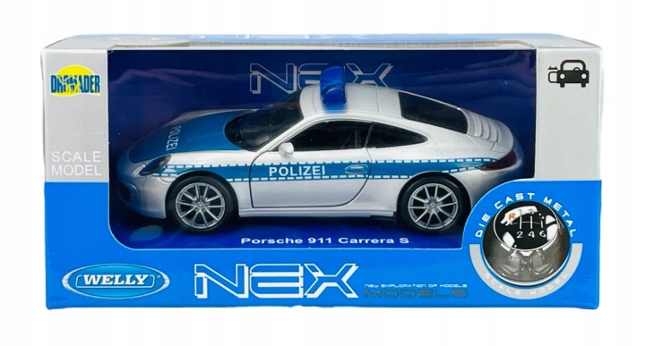 WELLY PORSCHE 911 991 CARRERA S поліція 1:34 нова металева модель — фото 4