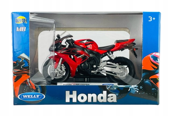 HONDA CBR 1000 RR WELLY модель метал/пластик 1:18 — фото 4