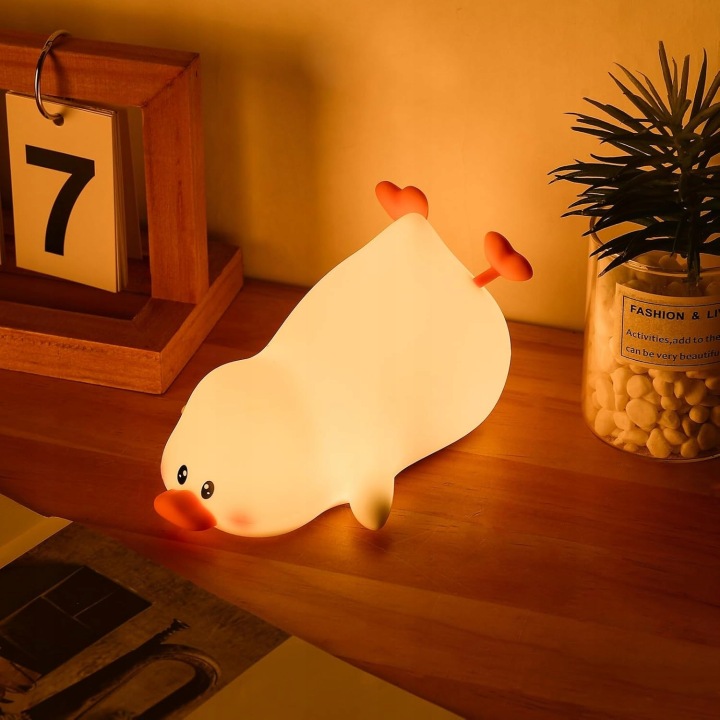 Noční lampa pro děti, kachna, 16 barev, silikonové, nabíjení přes Usb
