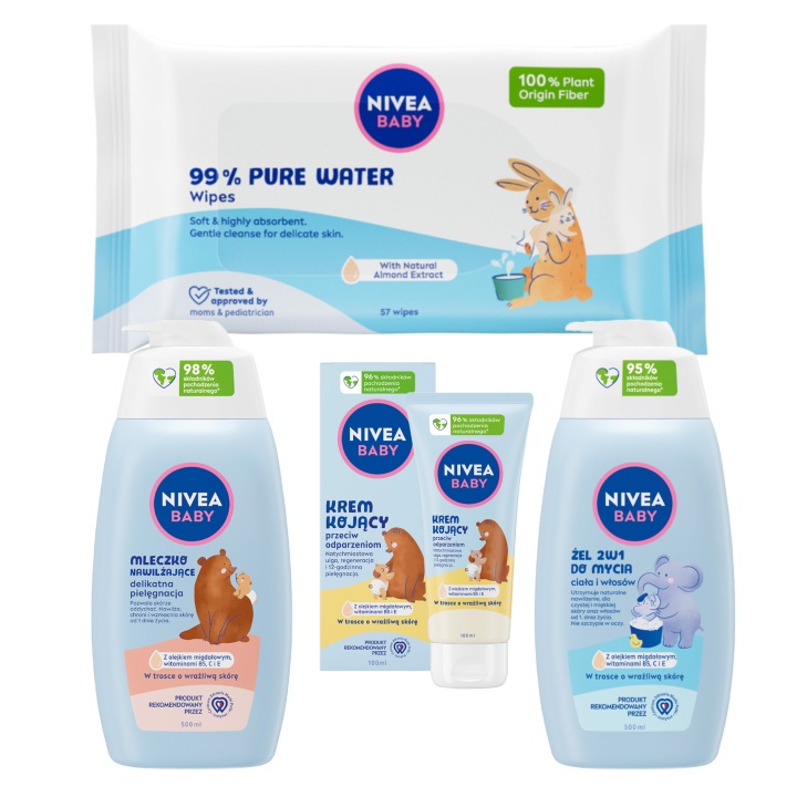 NIVEA BABY Набір для новонародженого Перші Днів для дітей і немовлят, гель, молочко, крем