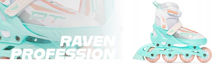 Ролики Ковзани фігурні 2 в 1 RAVEN Profession Білий/М'ятний/Помаранчевий 35-39 — фото 8
