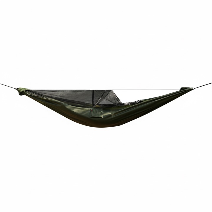 Houpací síť TigerWood Vážka V1 long s moskytiérou Pocket, zelená