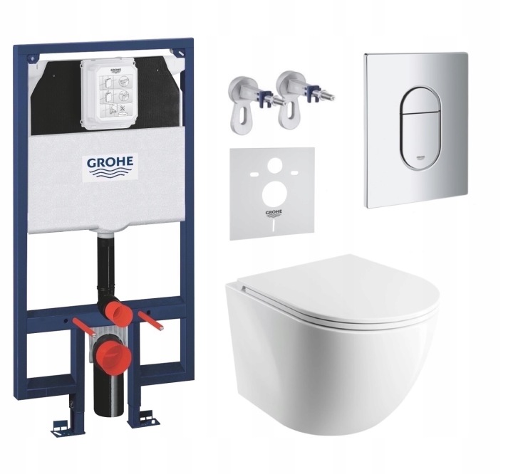 7v1 Wc Set, Stelaz Grohe Slim Wc Mísa Rim Silent Omnires Tlačítko