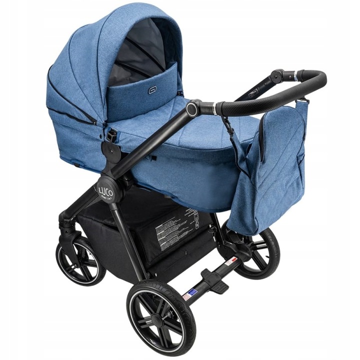 Сучасний Візок Дитячий Adbor Luco 4 в 1 Синій L9 | Cosmo + Isofix