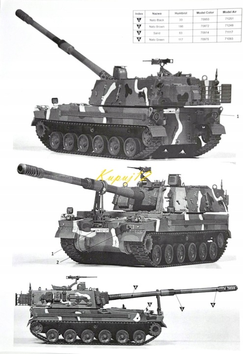 Модель для склеювання K9A1 Гармата-гаубиця Польські Сили Збройні + килимок, фарби... — фото 3