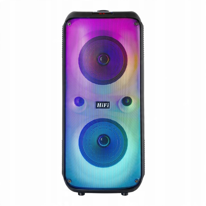 Wireless Bluetooth Speaker Mobile FM Column + Remote Control Karaoke Microphone Color black