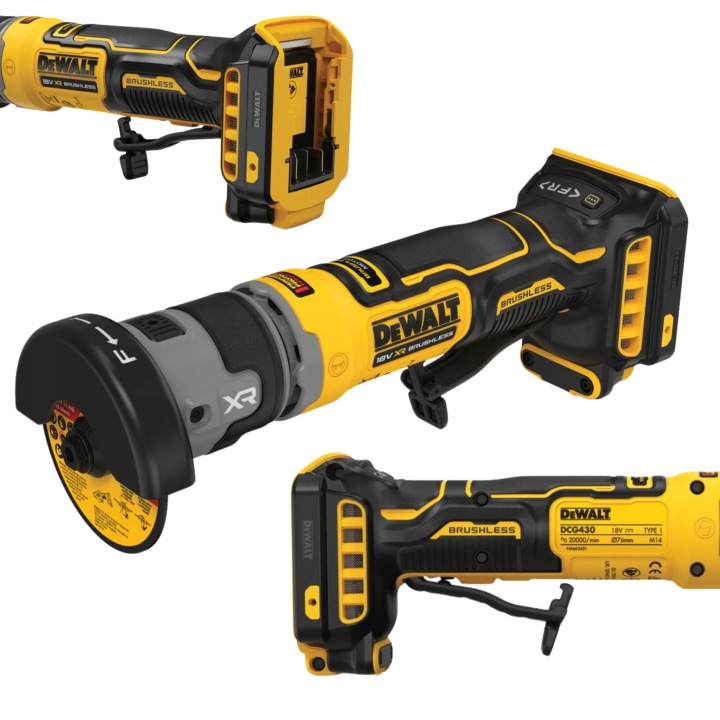 Dewalt DCG430N Mini Úhlová Bruska Kompaktní Řezačka 76 MM
