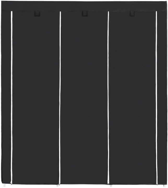 Шафа тканинна SONGMICS 150x45x175 см чорна з полицями і штангами — фото 11
