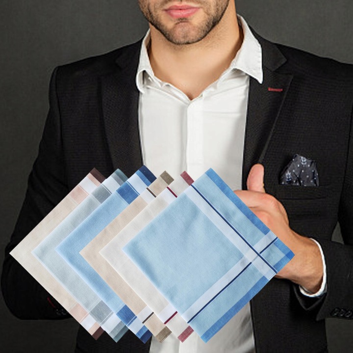 6 шт. Cloth Для чоловіків Серветки Хустка Преміум Бандани 16 дюймів Pocket Square — фото 7