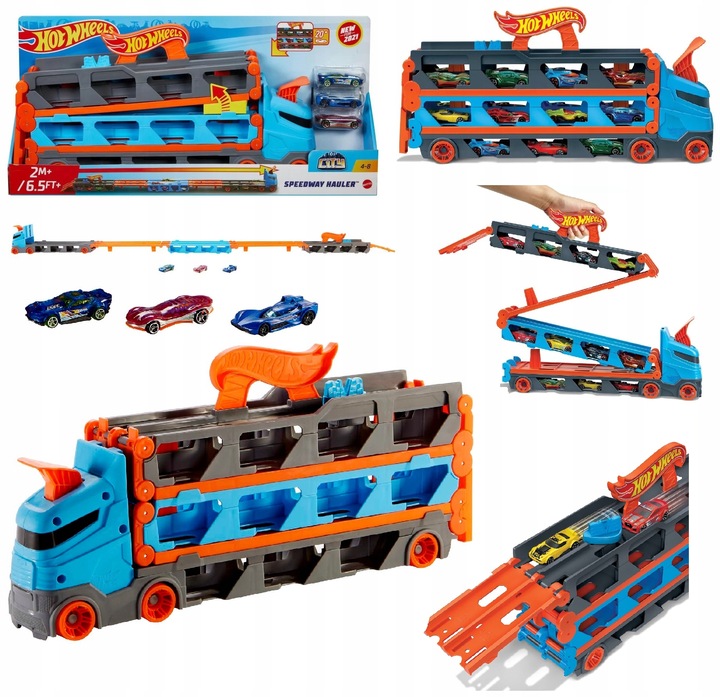HOT WHEELS транспортер евакуатор для машинок трек гоночний розкладний