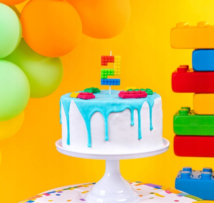 Свічка на день народження BLOCK цифра 2 конструктор торт LEGO — фото 2