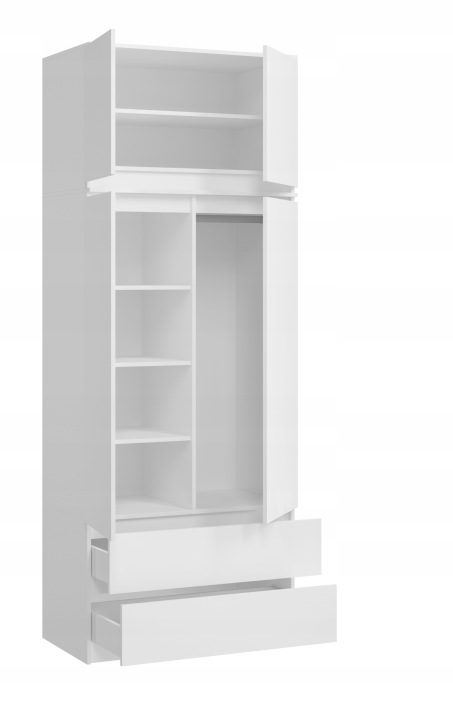 Надставка на шафу AKORD S90 біла 90x51x55 см 2 двері — фото 7