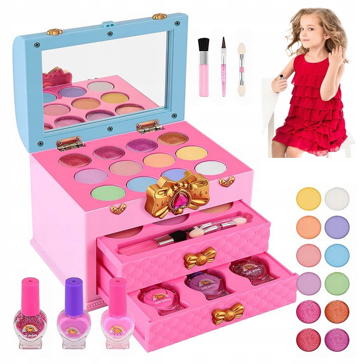 CASE OF COSMETICS FOR MAKEUP AND NAILS SHADOWS