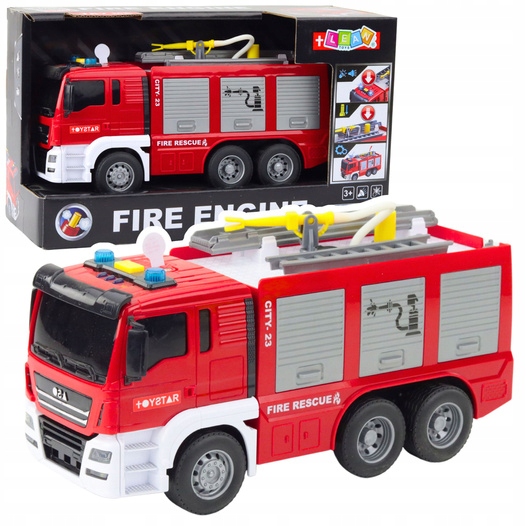 Велике авто Пожежна служба з Водою, Ефектами і Драбиною Lean Toys