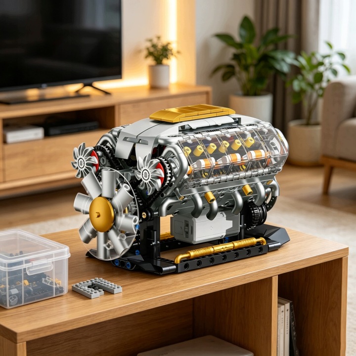 Розвивальний конструктор конструкторські модель двигуна V8 навчання через гру подарунок — фото 7