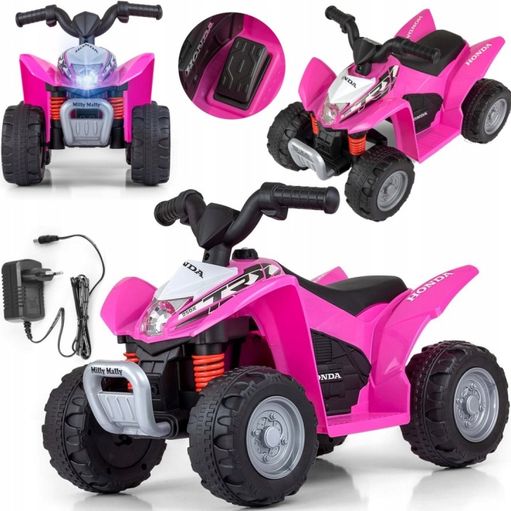 Квадроцикл електричний для дитини MILLY MALLY Honda ATV Рожевий — фото 10