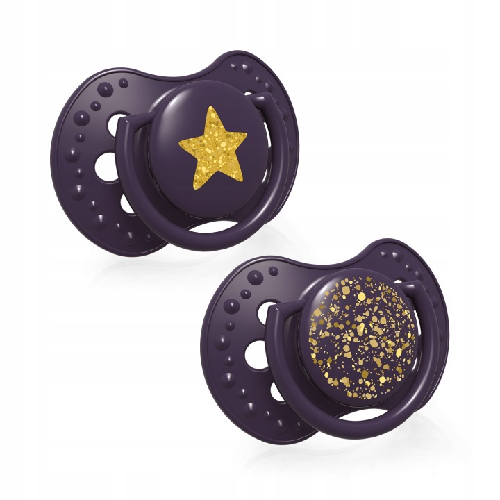 LOVI Соска динамічна 18 міс.+ 2 шт. Stardust Violet