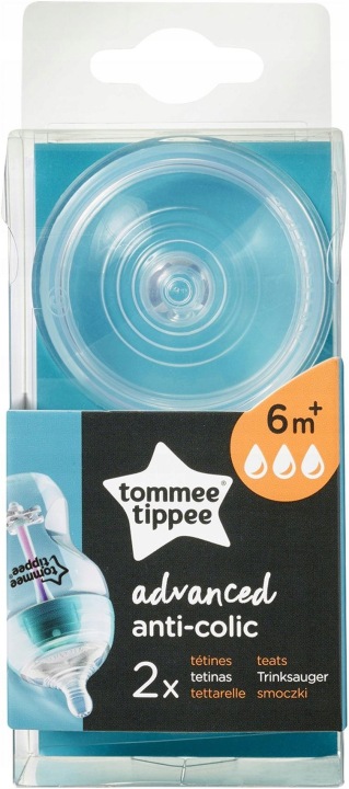 Читай Опис! TOMMEE TIPPEE Соски для пляшки fast flow 2 шт. Anti-Colic 6 міс.+ — фото 2