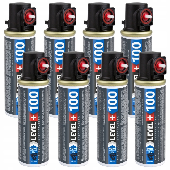 Plyn do plynových hřebíkovaček 100 mm 40 ml 25 g LEVEL+100 8 ks