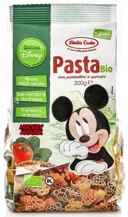 Макарони (із семоліни триколірний) DISNEY MICKEY біо 300 г - DALLA COSTA