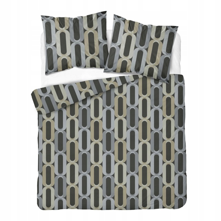 Povlečení 160x200 šedá béžová s geometrickým vertikálním vzorem Home Satin