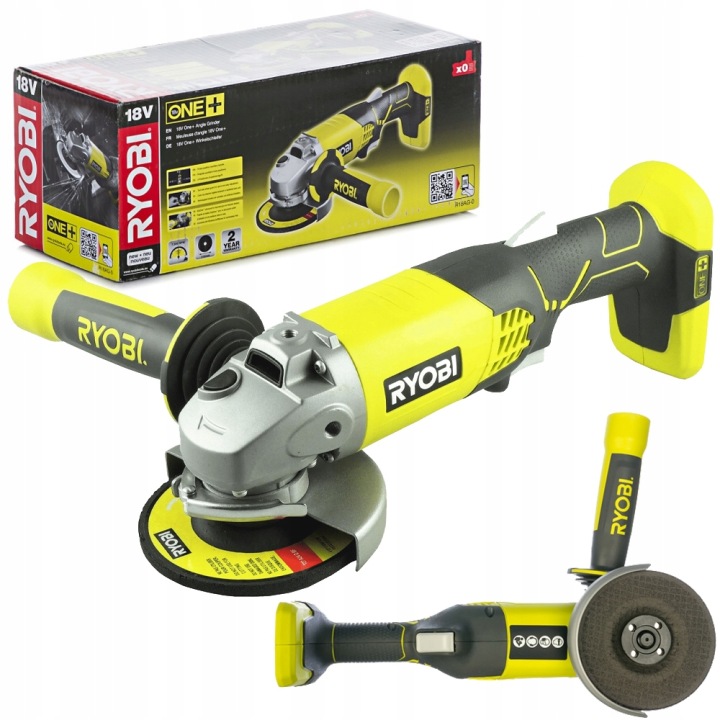 Úhlová Bruska Akumulátorová Bruska Ryobi 115MM 18V Příslušenství Sada