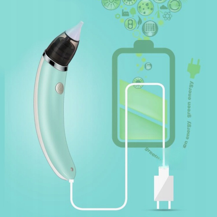 Аспіратор для носа для немовлят USB Charged очищувач для носа зі змінними наконечниками — фото 6