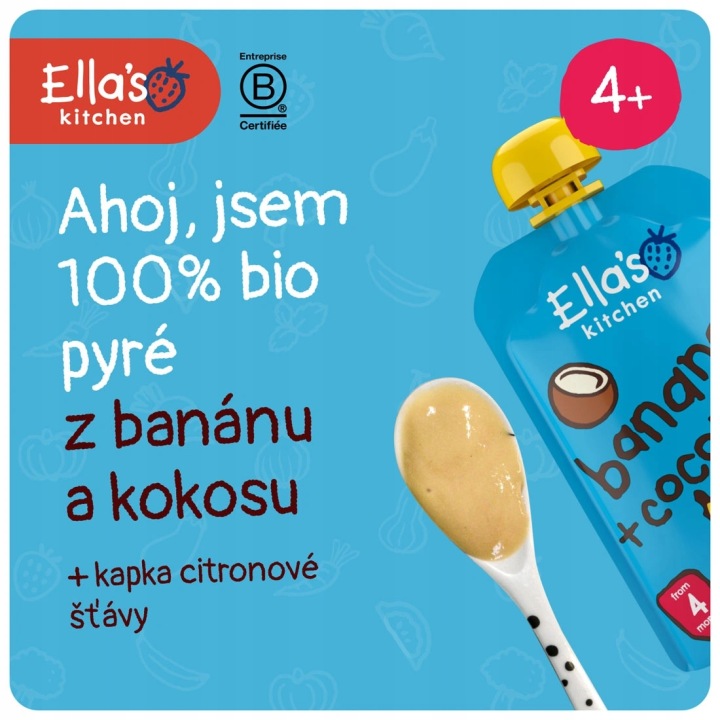 Ella's Kitchen Біо Банан і кокос здорова перекуска для дітей 120 г — фото 4