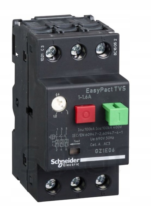 Motorový vypínač 3P 0.55kW 1.0-1.6A GZ1E06