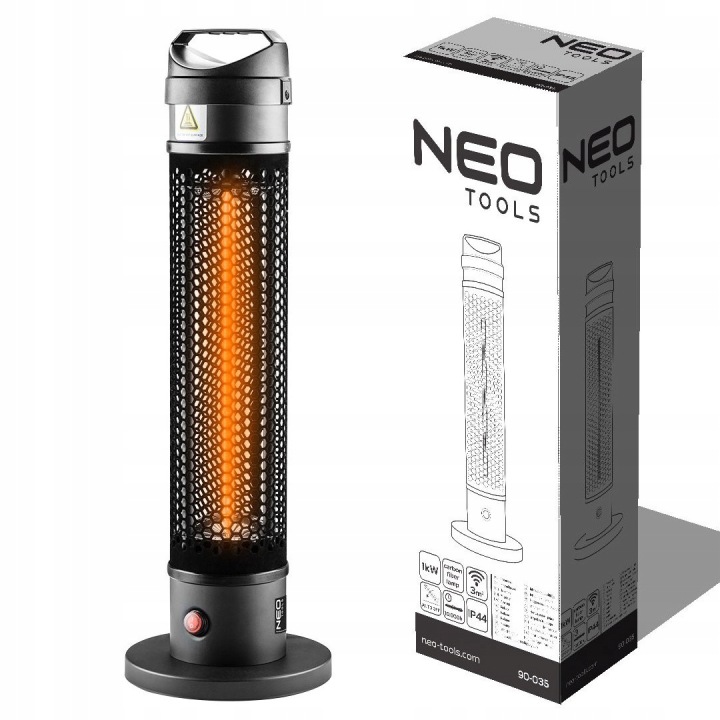 Stojanový zářič 1000W Carbon Fiber IP44 na terasu i do interiéru Neo