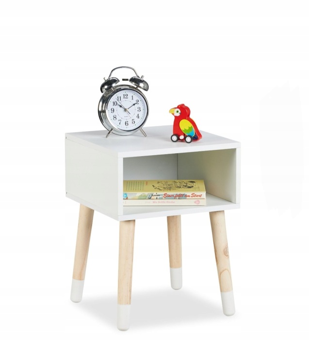 Noční stolek pro děti s dřevěnými nohami Relaxdays (H019)