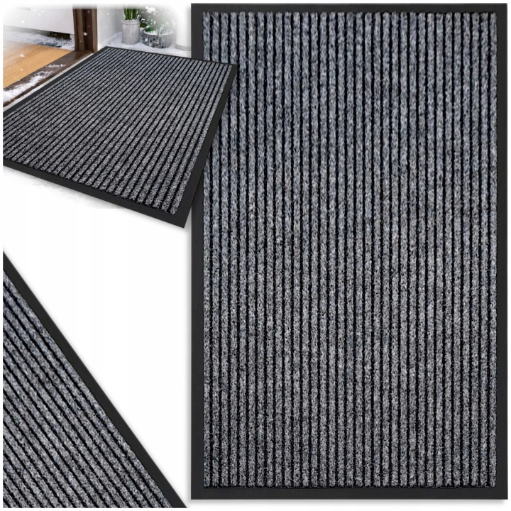 Vnější Stěrač Pod Dveře Velikost 80x120 Gumová Šedá Mata