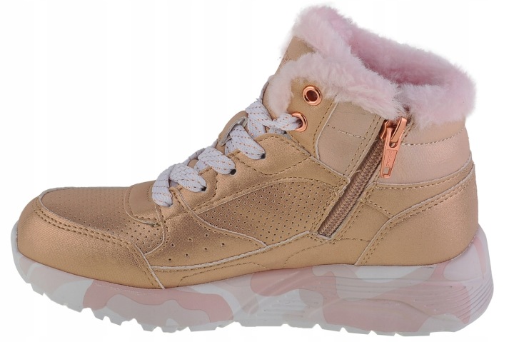 Взуття Skechers UNO LITE камуфляж DAZZLE 310485L-GDPK дитяче зимове хутро