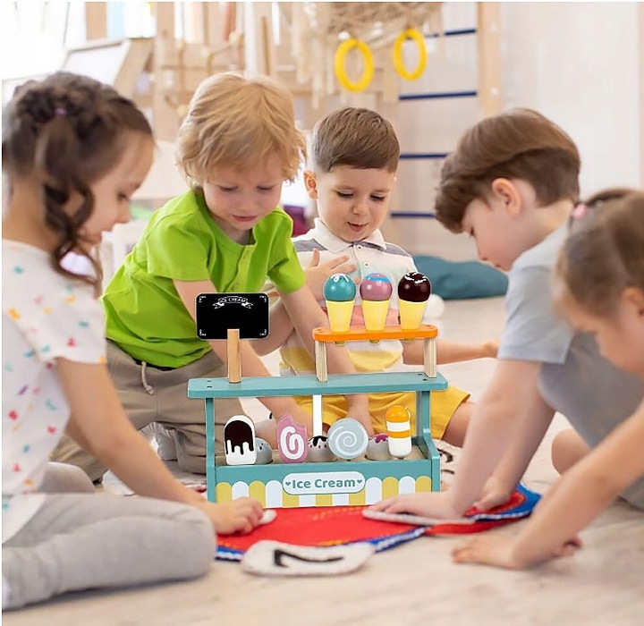 WOODEN ICE CREAM SHOP FOR KIDS ICE CREAM SHOP ICE CREAM SET ON STICK KNOBS Manufacturer code 5785