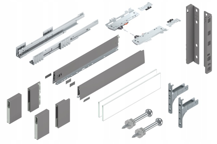 Blum Šuplík Merivobox 550 Vysoká E Tip-On Šedá 40 kg