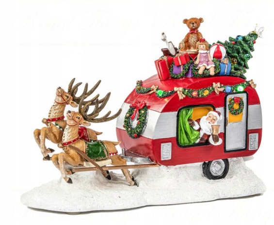 Led karavan Santa 19 cm