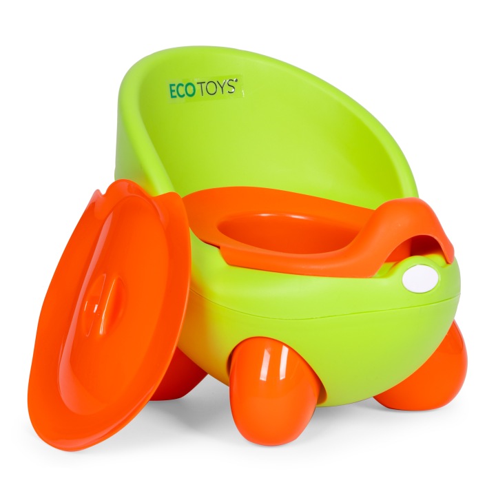 Горщик туалет для дітей знімний вкладиш протиковзкий зелений ECOTOYS — фото 5