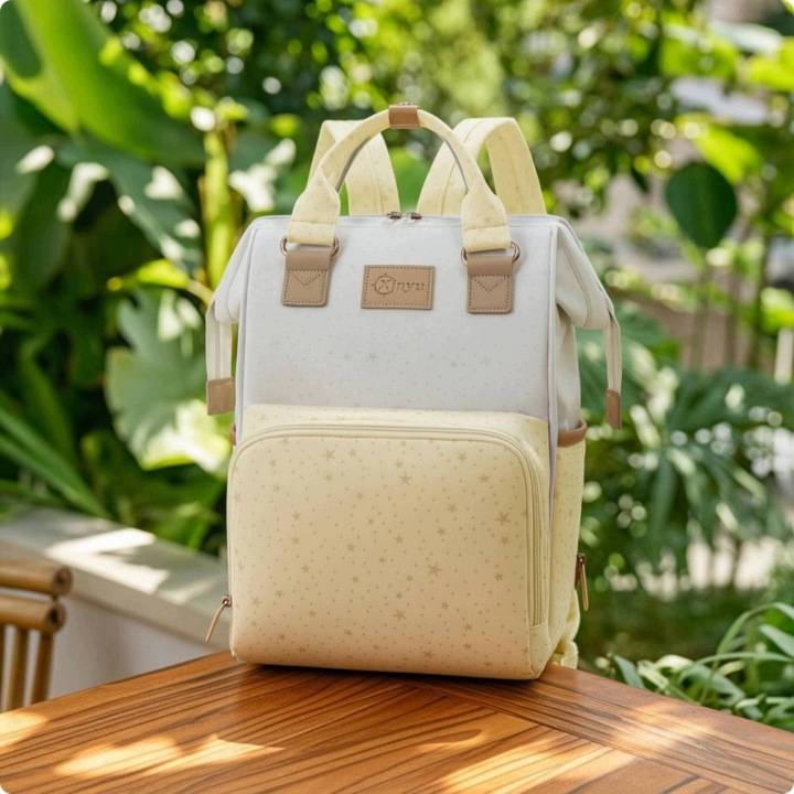 Рюкзак для підгузків з бічними кишенями Структурований рюкзак для вагітних Жовтий — фото 2