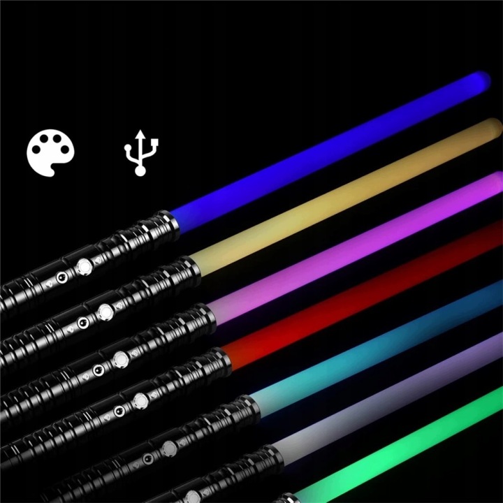 Металевий меч лазерний USB RGB 11 кольори звукові битви з фільму косплей — фото 6