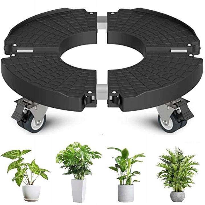 Mobilní Stojan Pod Květináč, Kolečka S Aretací, Nosnost 150 Kg, Nastavitelný, 35-48 CM