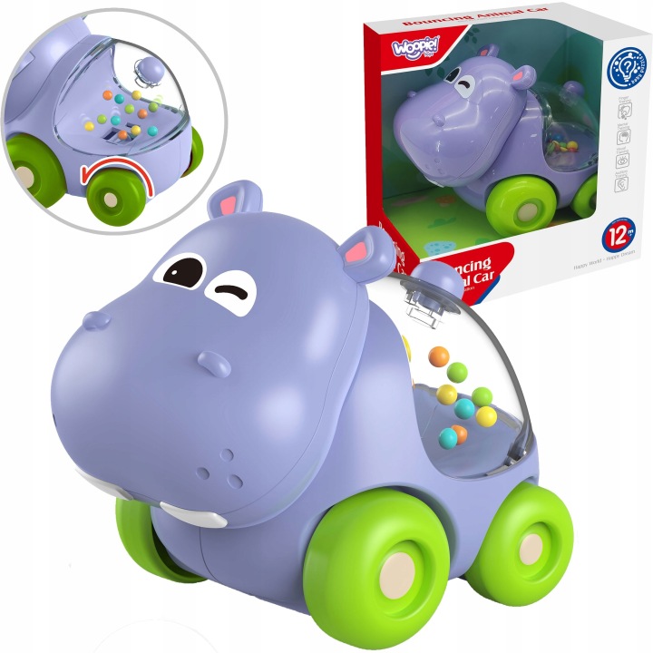 HIPOPOTAM SAMOCHODZIK GRZECHOTKA KULKI POJAZD WOOPIE BABY