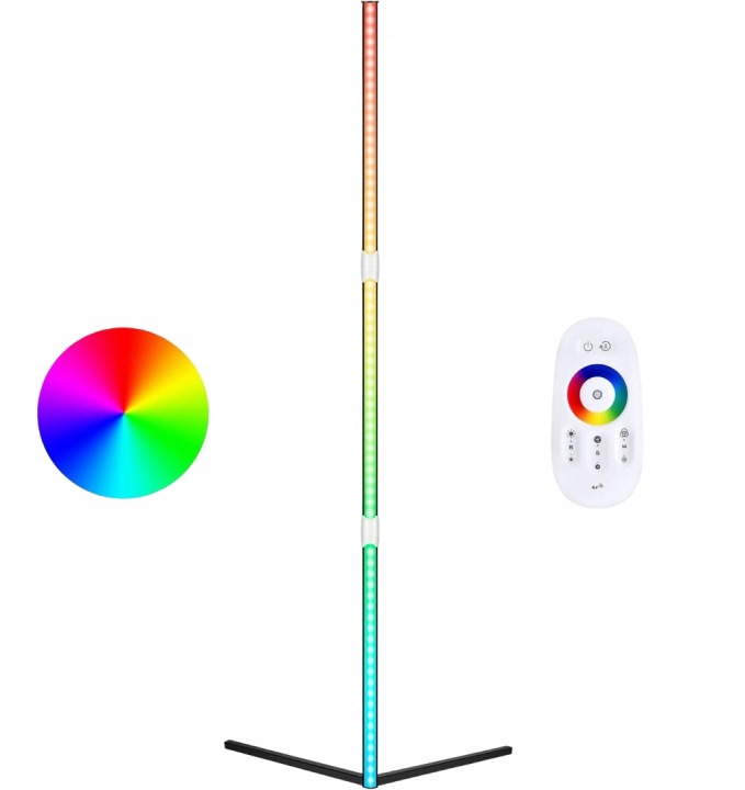 Led Podlahová Lampa Lpdisplay Inteligentní, Dálkově Ovládaná, Rohová Dálkový Ovladač