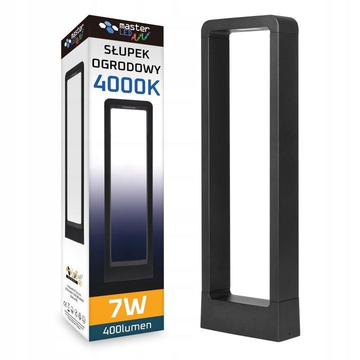 Stojací zahradní lampa se sloupkem 50 cm, venkovní, 4000 K, Led
