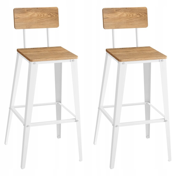 Barová Židle Songmics bílý borovice 102,2 cm, dřevotřísková deska LBC078K01
