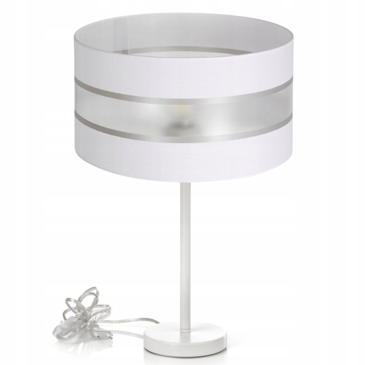 Stolní Noční Lampa Kancelářská Stínidlo S Pruhy 30 CM Ledová Polská Lampa