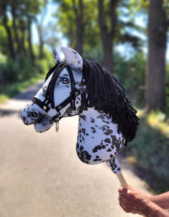HOBBY HORSE великий кінь на палиці преміум біло чари грива іграшка для дітей — фото 7