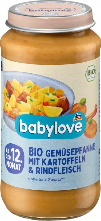 Babylove Біо Страва Овочі Картопля 8% Яловичини від 12 міс. Німеччина 250 г