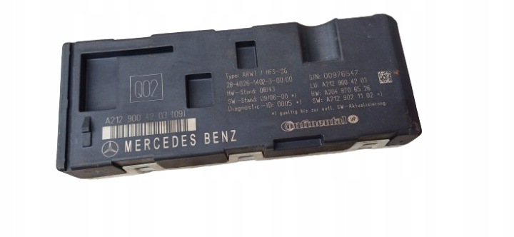 MERCEDES W212 Unité de contrôle du capot Ordinateur A2129004203