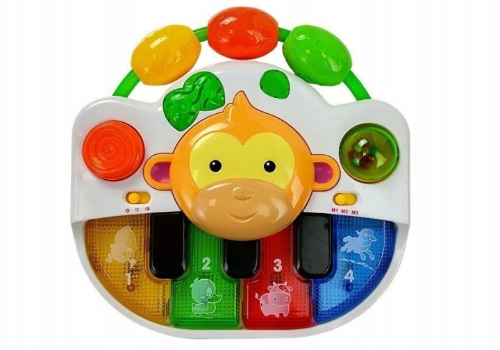 Піаніно з мавпочкою зі звуком і світлом Lean Toys 280x250 мм — фото 3